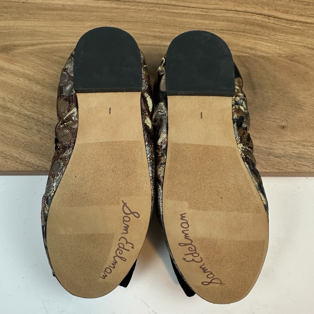 New Big Kids Sam Edelman Farah Bronze Metallic Ballet‎ Flats Shoes Size 1 Y - Picture 7 of 8